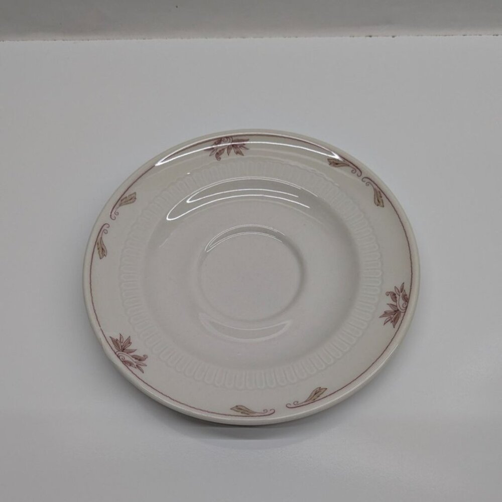 Syracuse China Red Floral Saucer Plate 6" Vintage Ceramic